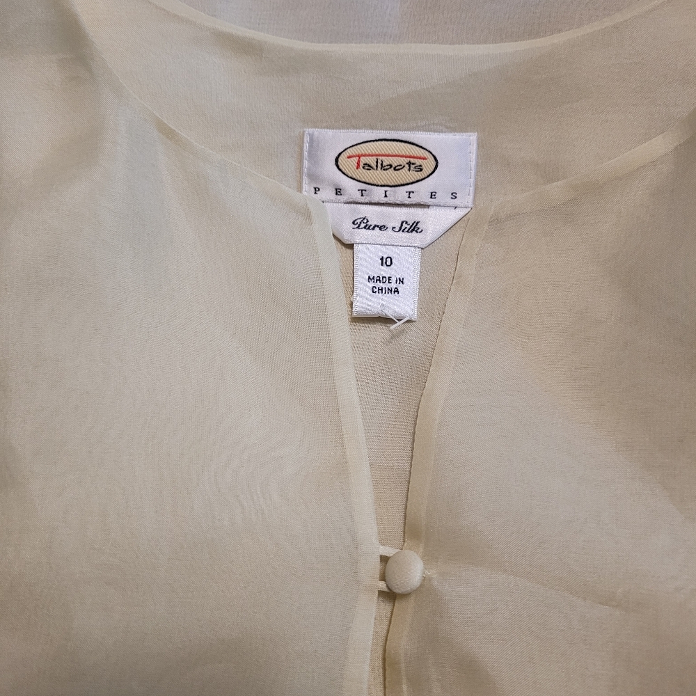 Yellow sheer silk tunic top - Picture 3 of 4